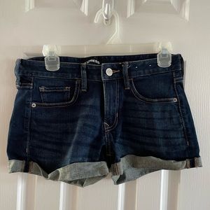 Express Dark Wash Jeans Shorts